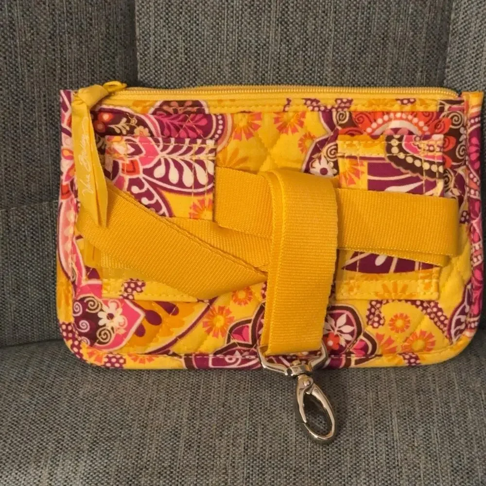 Vera Bradley Crossbody Bag Womens Small Yellow Paisley Cotton Purse Travel Boho